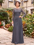 Katarina Grace Grey front view mother of the bride dress