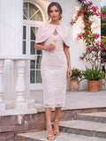 Nadine Pearl Pink front view wedding guest dress