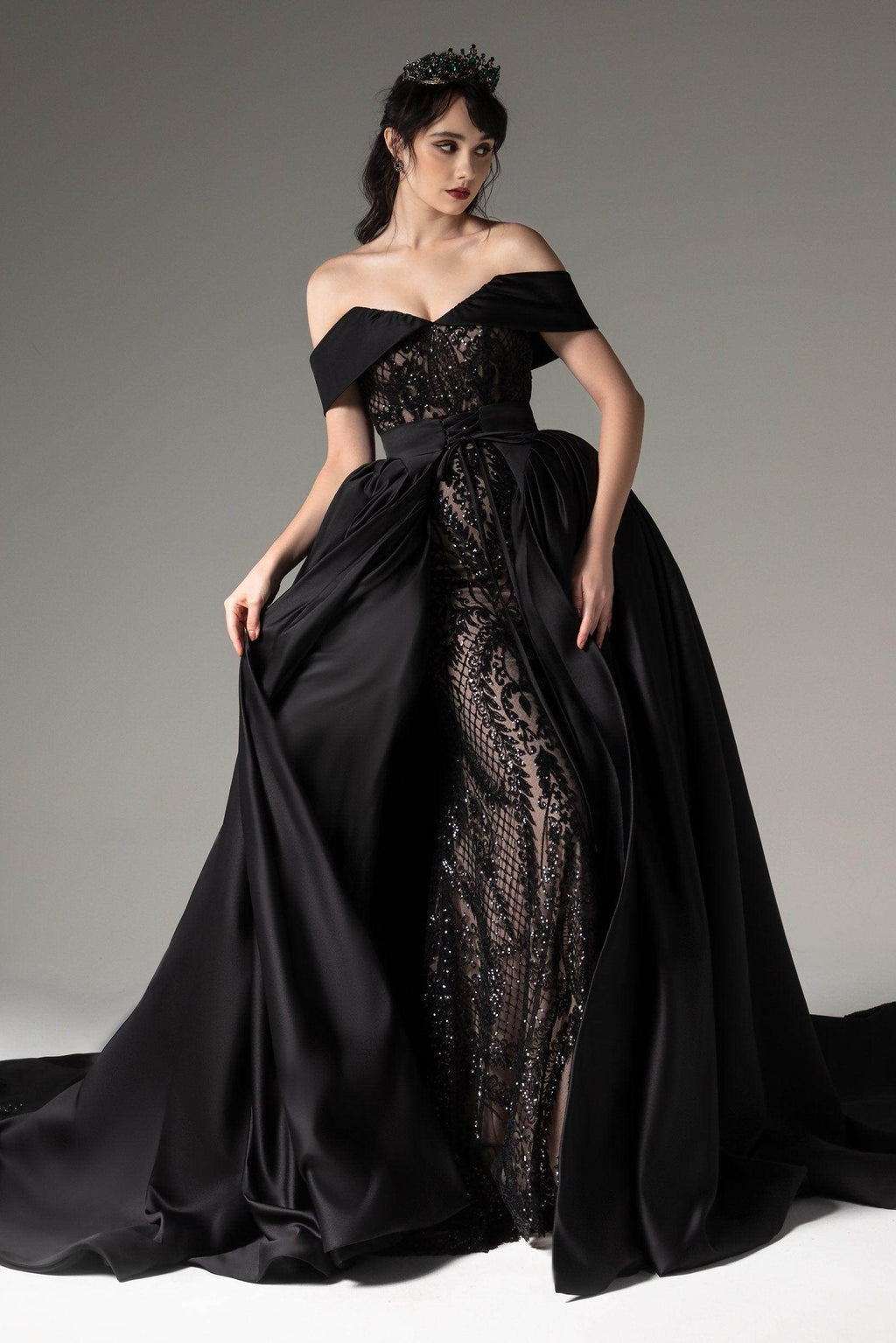 Elegant Princess Chapel Train Satin Wedding Dress Wedding Dress