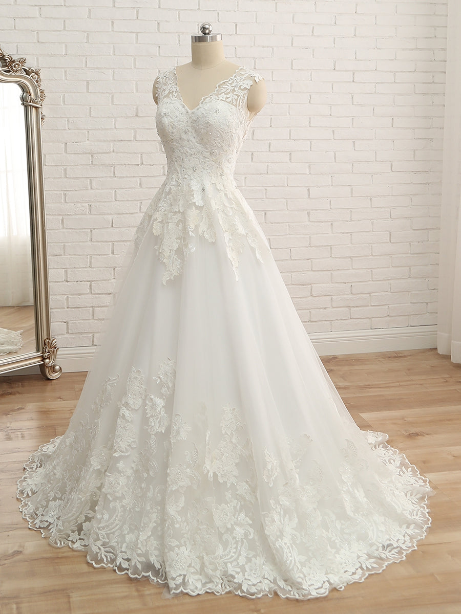 Eirene ivory side view wedding dress