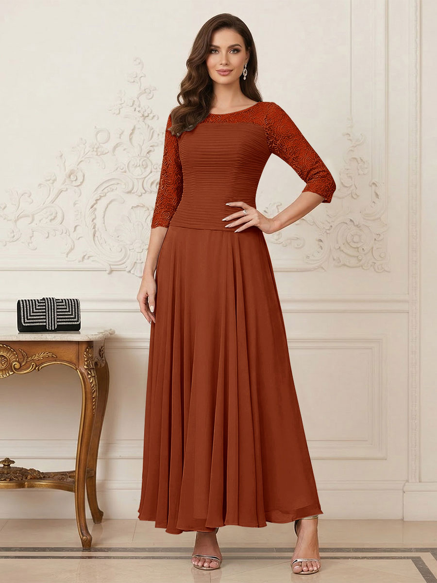 Briana Mae Burnt Orange front view mother of the bride dress