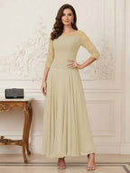 Briana Mae Champagne back view mother of the bride dress