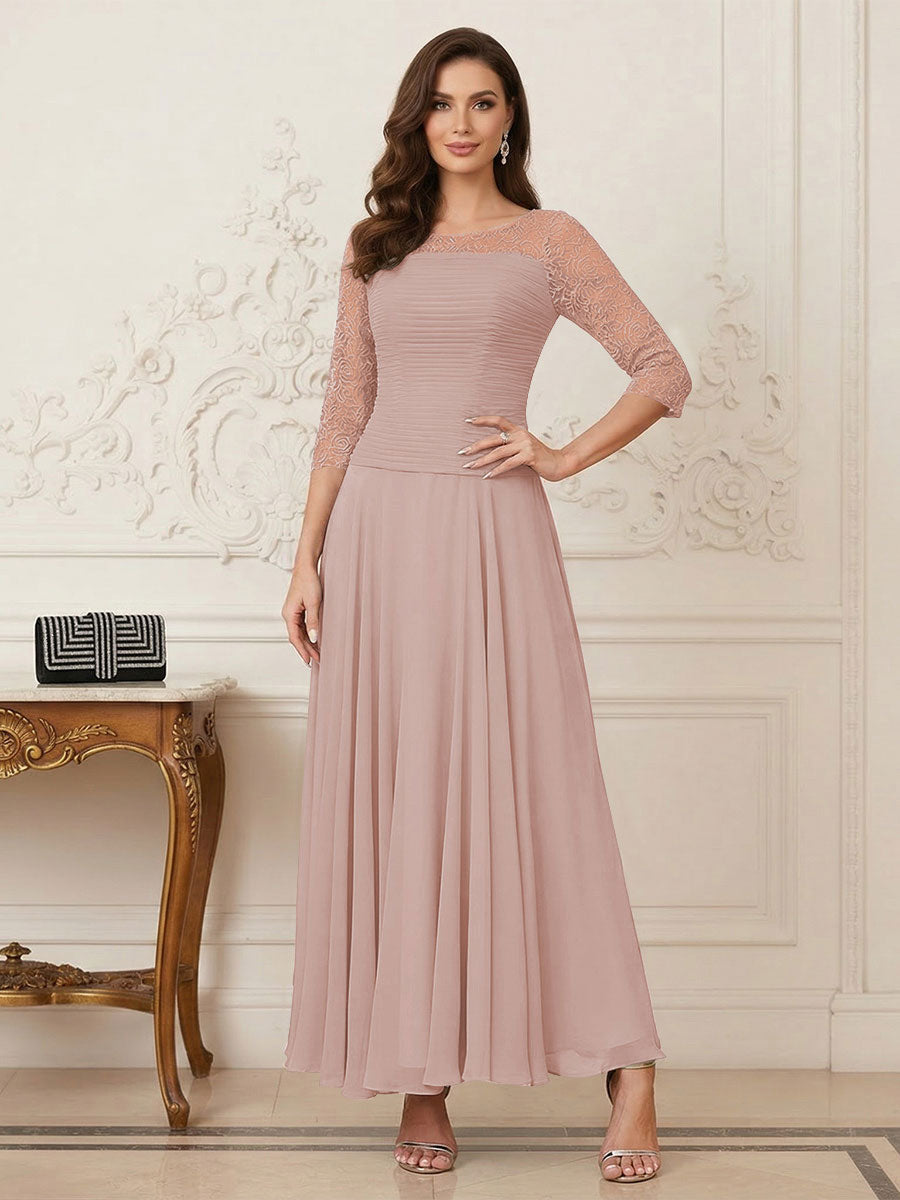 Briana Mae Dusty Rose back view mother of the bride dress