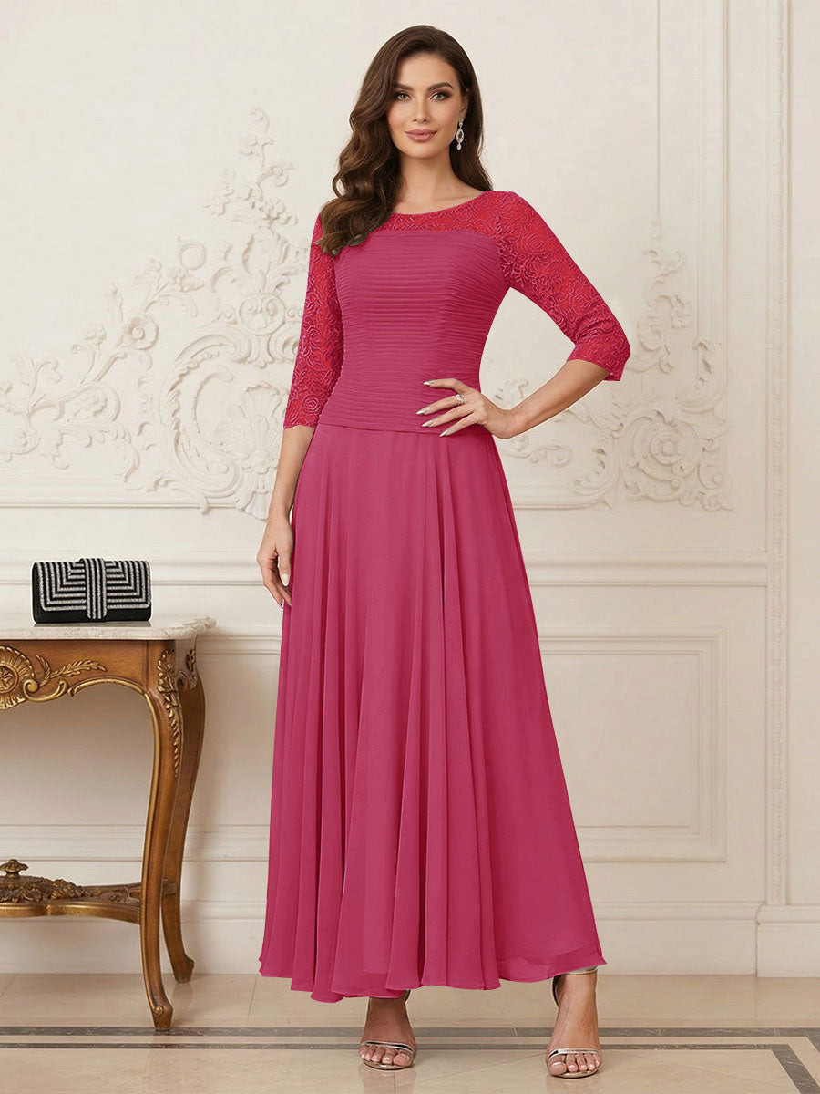 Briana Mae Fuchsia front view mother of the bride dress