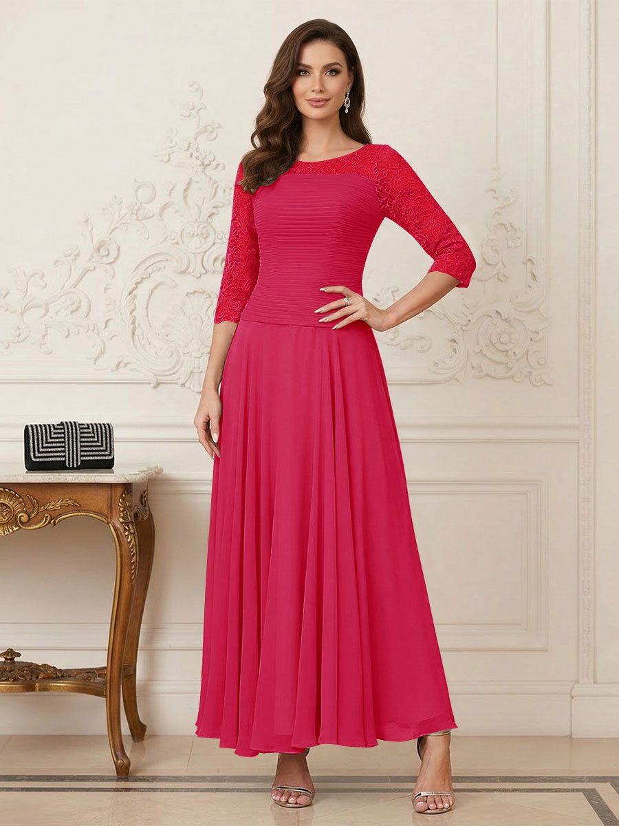 Briana Mae Fuchsia back view mother of the bride dress