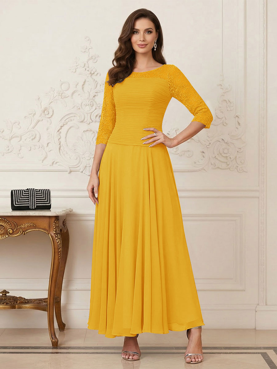 Briana Mae Gold back view mother of the bride dress
