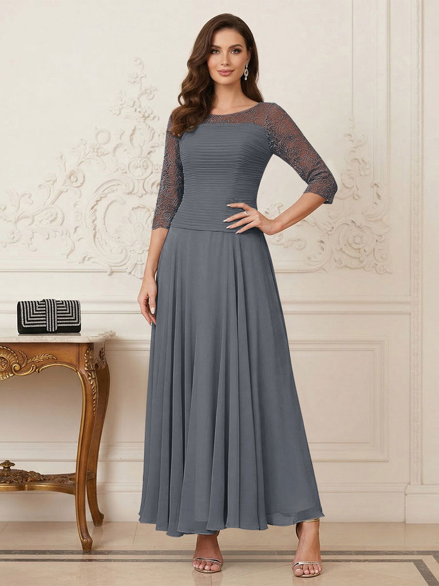 Briana Mae Grey front view mother of the bride dress