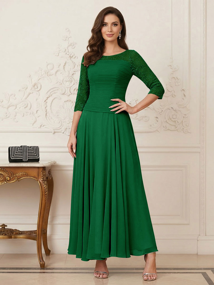 Briana Mae Forest Green front view mother of the bride dress