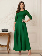 Briana Mae Forest Green front view mother of the bride dress