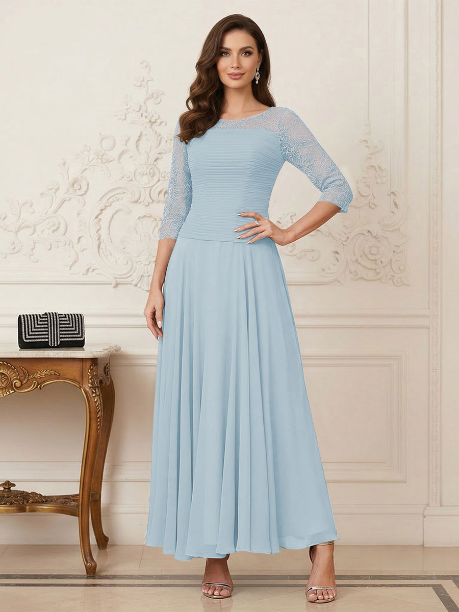 Briana Mae Sky Blue back view mother of the bride dress