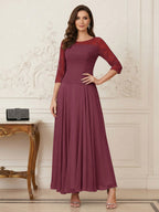 Briana Mae Plum front view mother of the bride dress