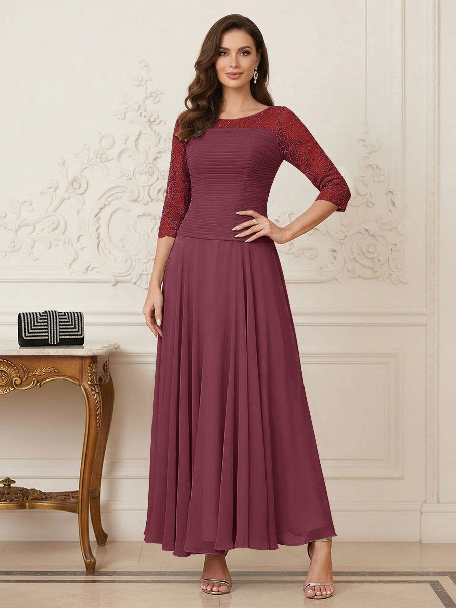 Briana Mae Plum front view mother of the bride dress