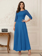 Briana Mae Ocean Blue front view mother of the bride dress