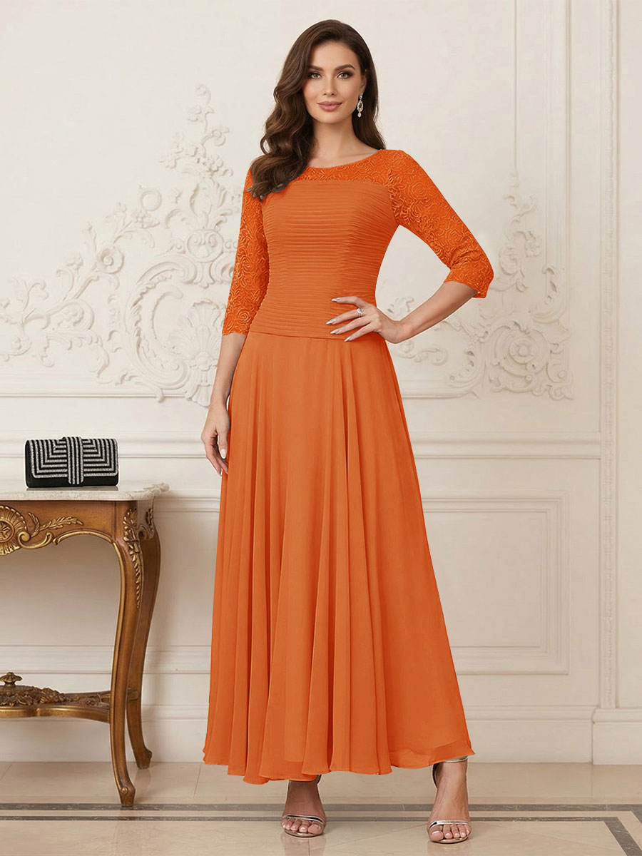 Briana Mae Orange front view mother of the bride dress