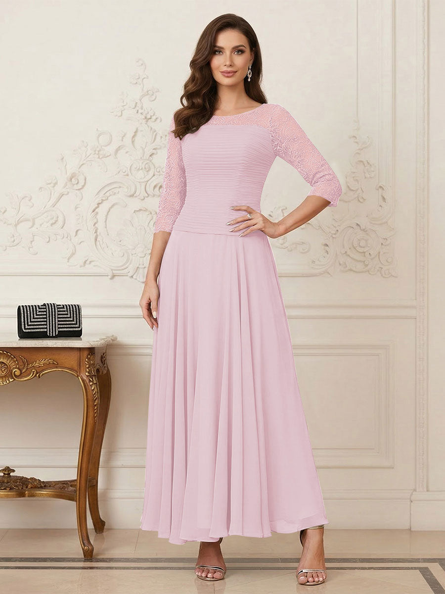 Briana Mae Rose Pink front view mother of the bride dress