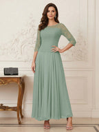 Briana Mae Sage Green back view mother of the bride dress