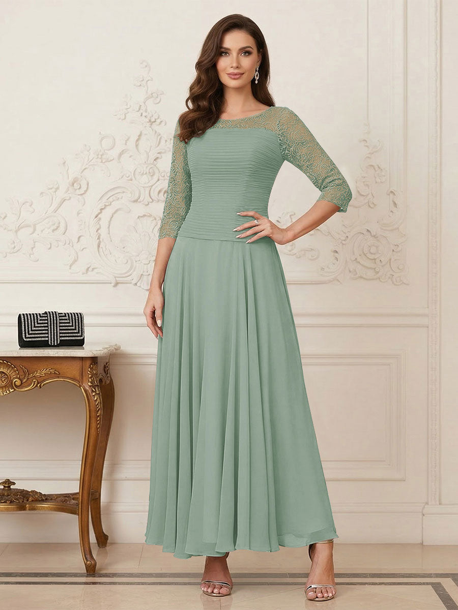 Briana Mae Sage Green back view mother of the bride dress