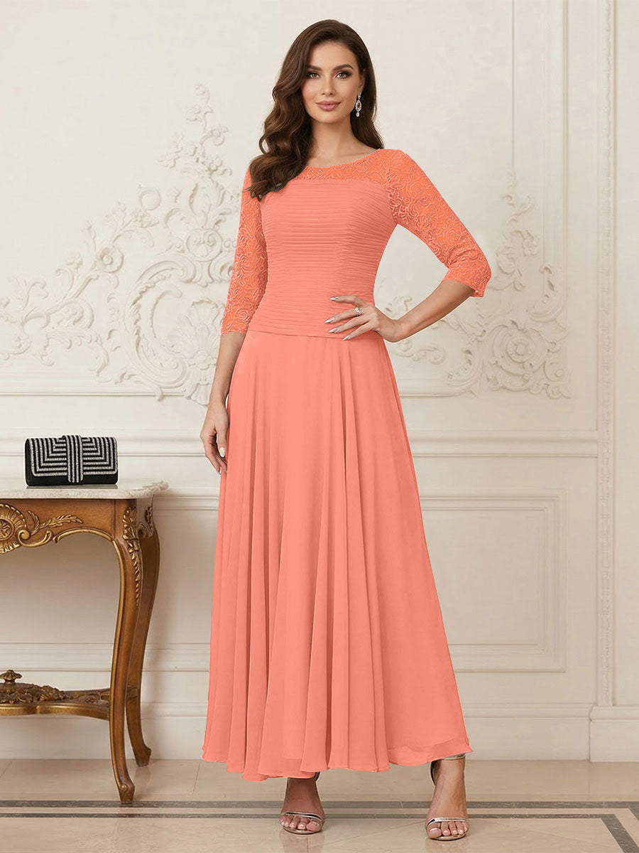 Briana Mae Coral back view mother of the bride dress