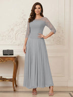 Briana Mae Silver front view mother of the bride dress