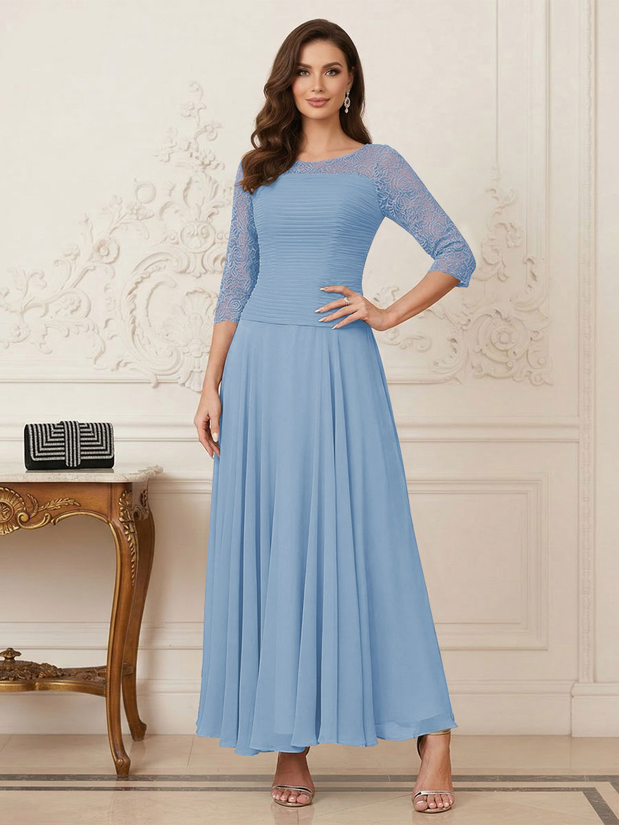 Briana Mae Sky Blue side view mother of the bride dress