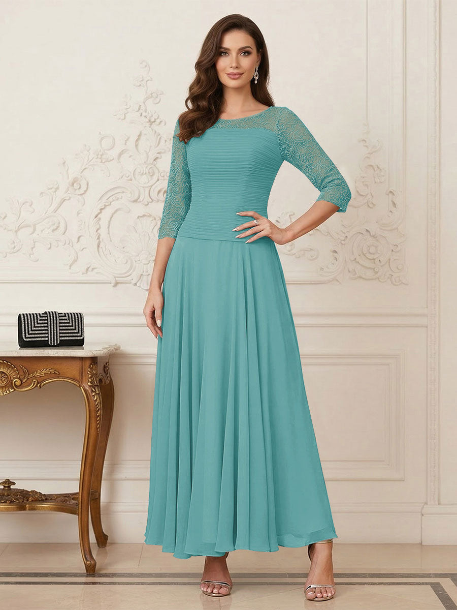 Briana Mae Pool Blue back view mother of the bride dress
