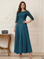 Briana Mae Teal front view mother of the bride dress