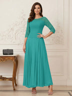 Briana Mae Turquoise back view mother of the bride dress