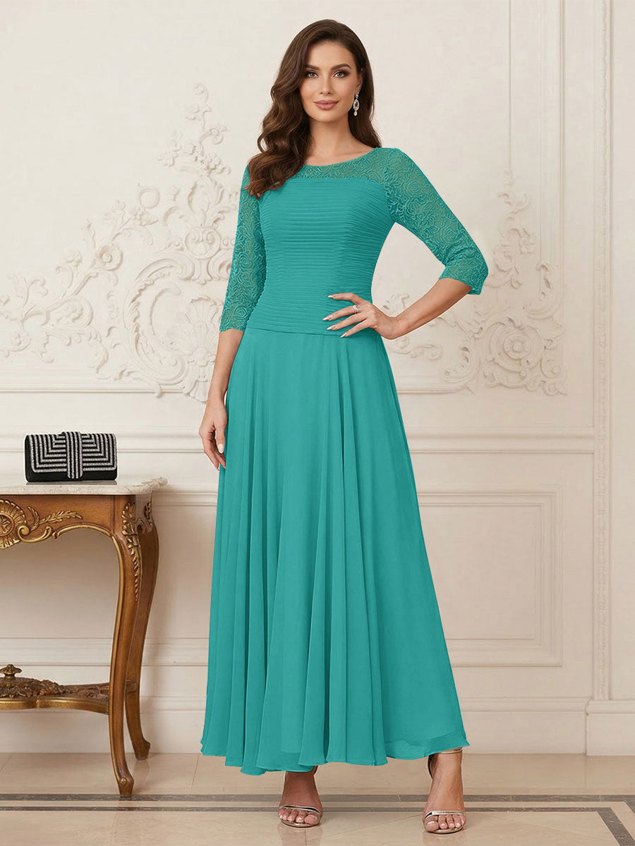 Briana Mae Turquoise back view mother of the bride dress