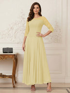 Briana Mae Yellow front view mother of the bride dress