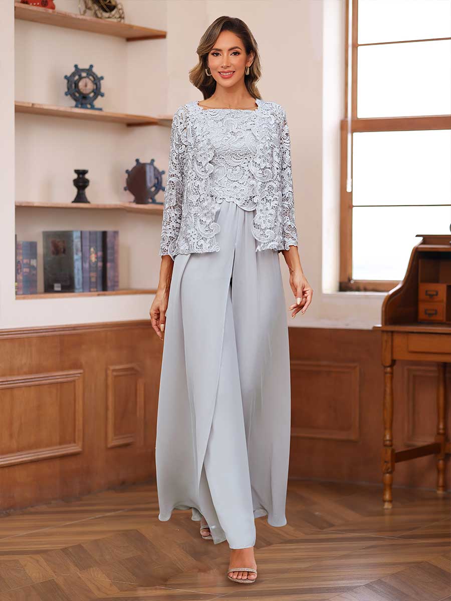 Severine silver front view mother of the bride outfit