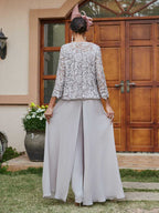 Severine silver back view mother of the bride outfit