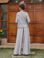Severine silver hem detail mother of the bride outfit