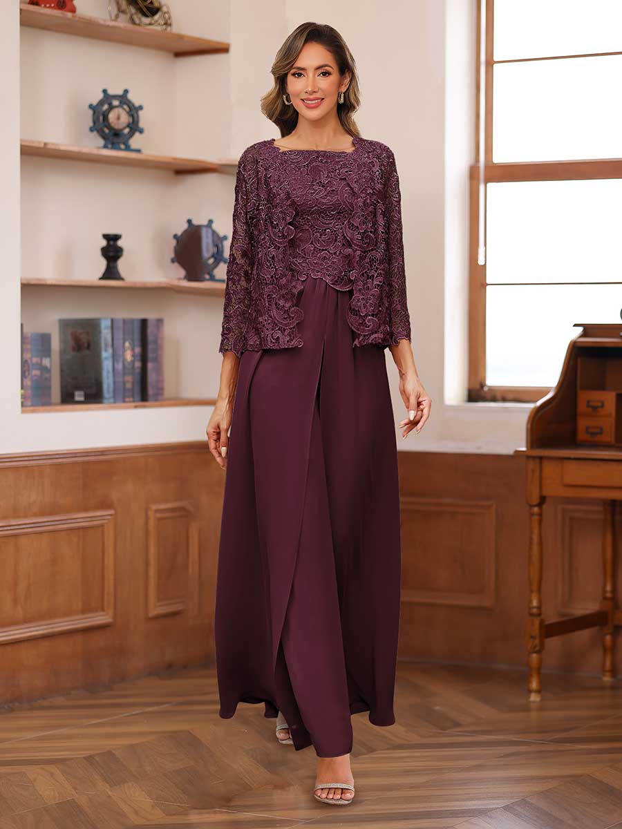 Severine burgundy front view mother of the bride outfit
