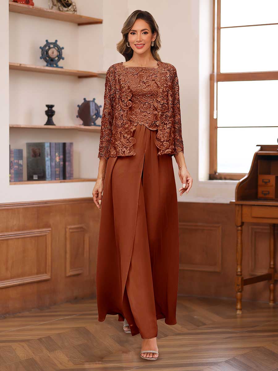 Severine burnt orange front view mother of the bride outfit