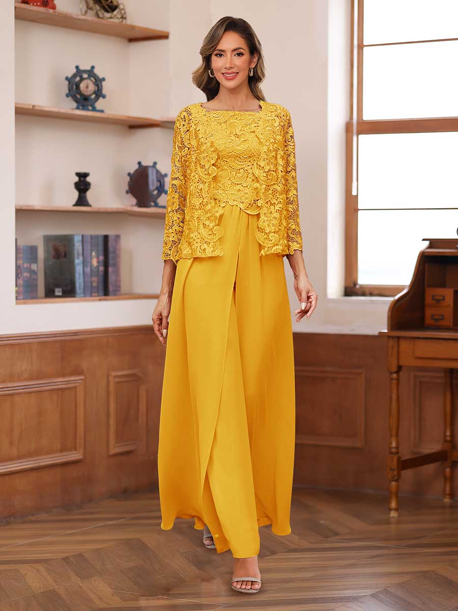 Severine gold alternate front view 2 mother of the bride outfit