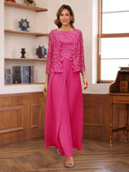 Severine hot pink front view mother of the bride outfit