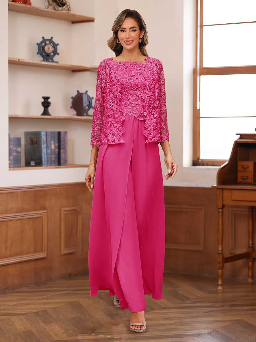 Severine hot pink front view mother of the bride outfit