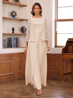 Severine champagne front view mother of the bride outfit