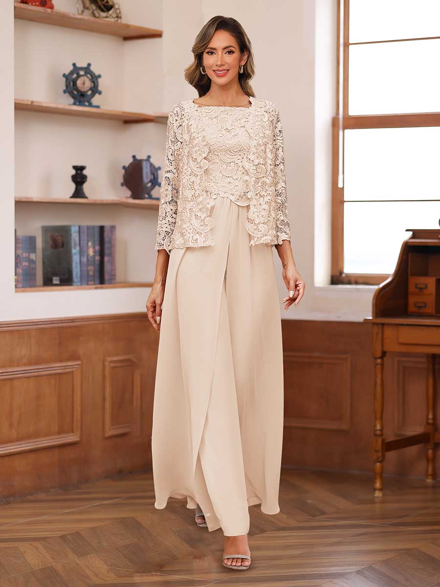 Severine champagne front view mother of the bride outfit