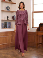 Severine plum front view mother of the bride outfit