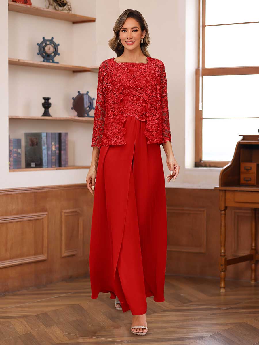 Severine red front view mother of the bride outfit
