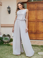 Cassandra June Silver side view mother of the bride dress
