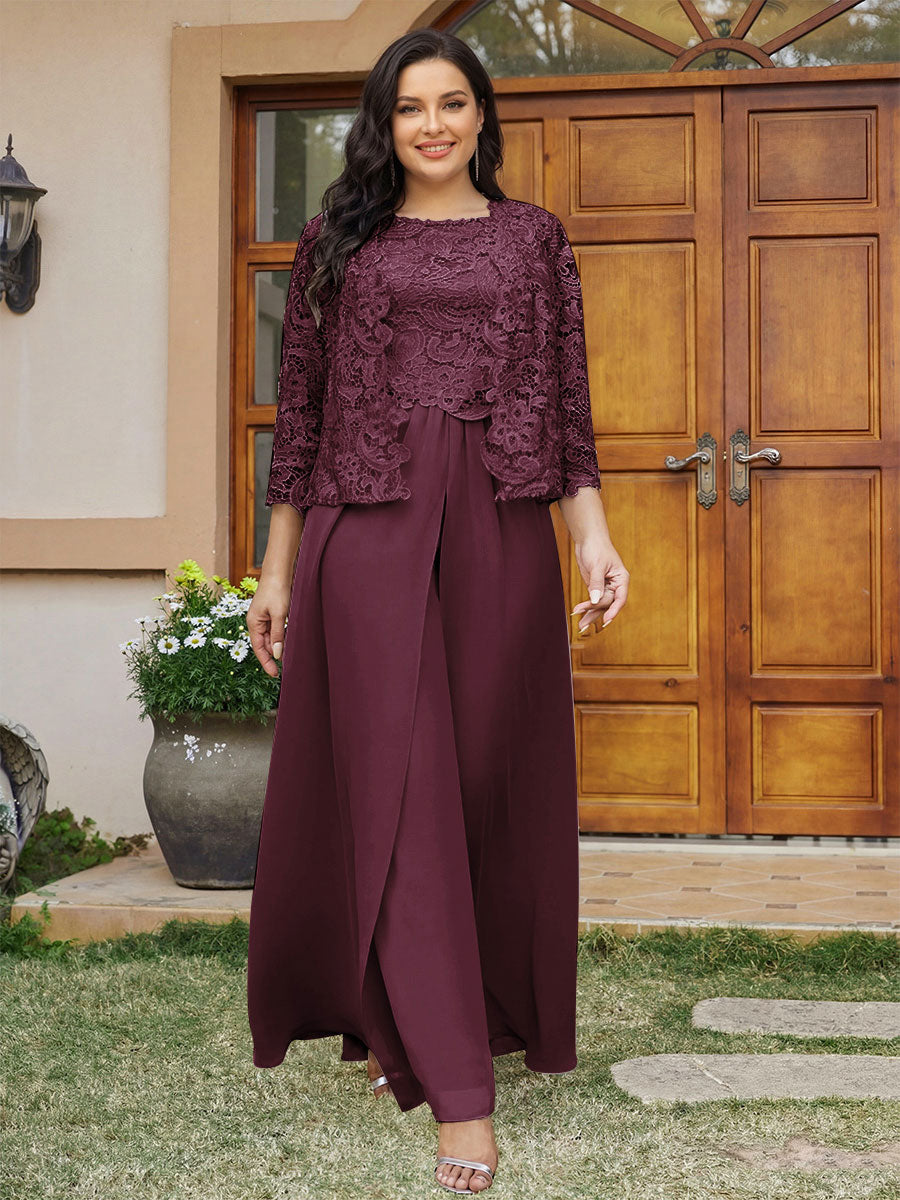 Cassandra June Burgundy back view mother of the bride dress