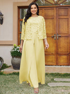 Cassandra June Daffodil front view mother of the bride dress