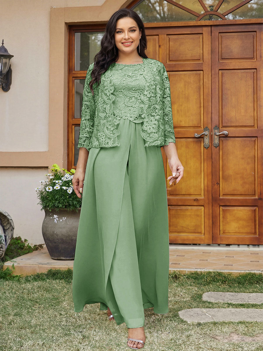 Cassandra June Sage Green back view mother of the bride dress