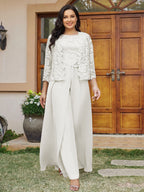Cassandra June Ivory back view mother of the bride dress