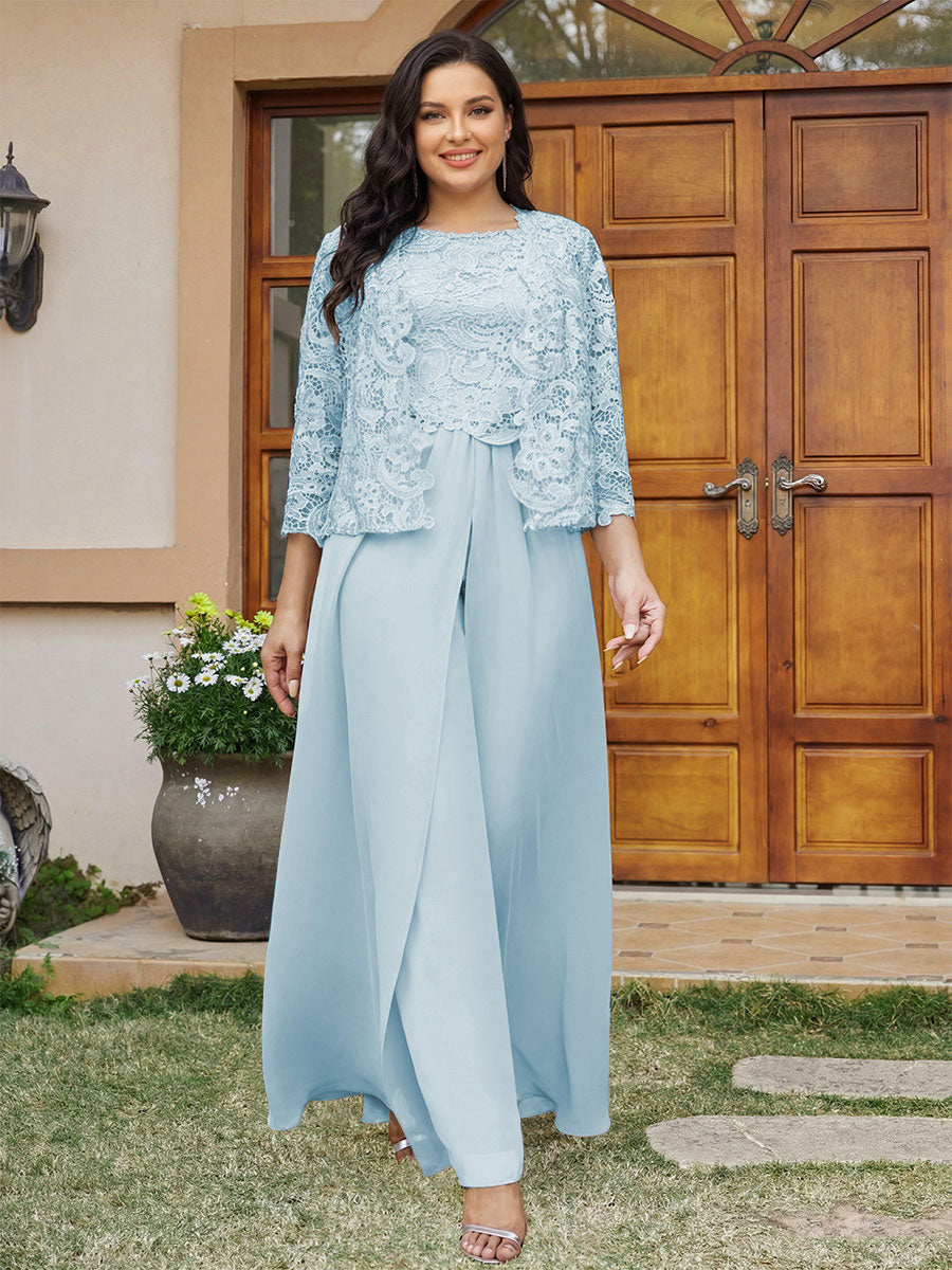 Cassandra June Sky Blue side view mother of the bride dress