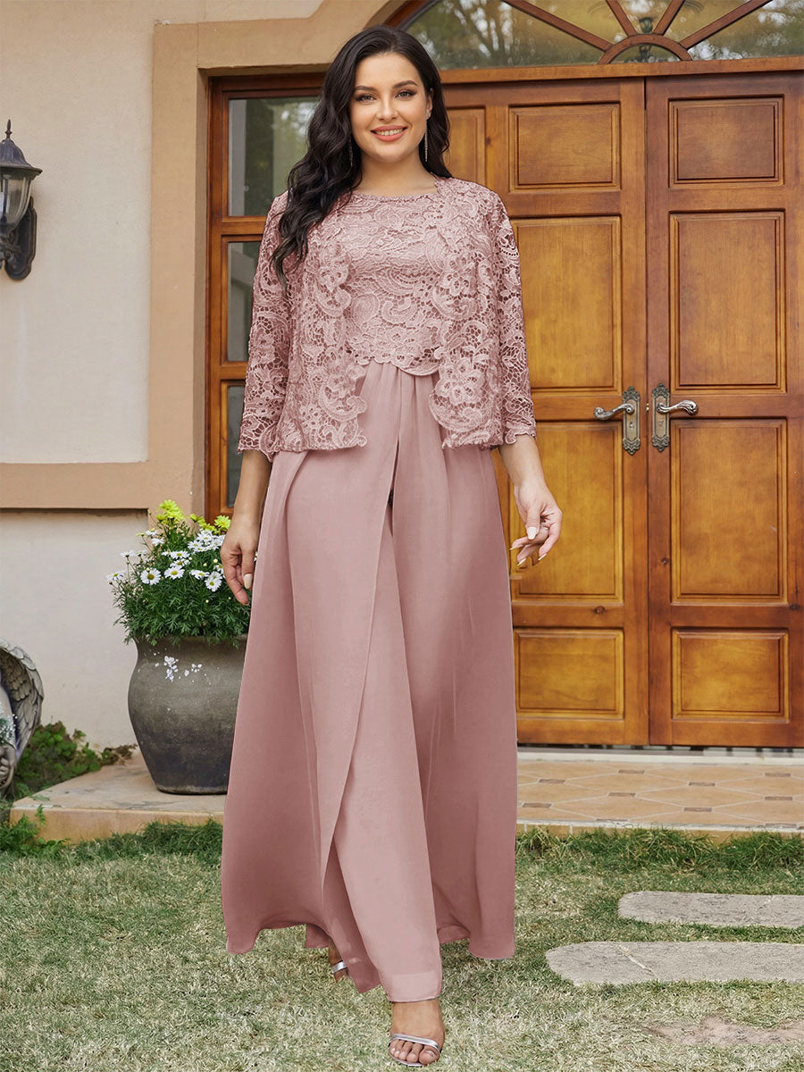 Cassandra June Mauve front view mother of the bride dress