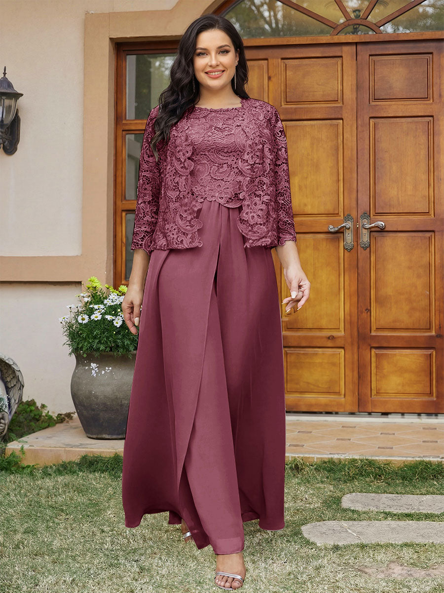 Cassandra June Plum front view mother of the bride dress
