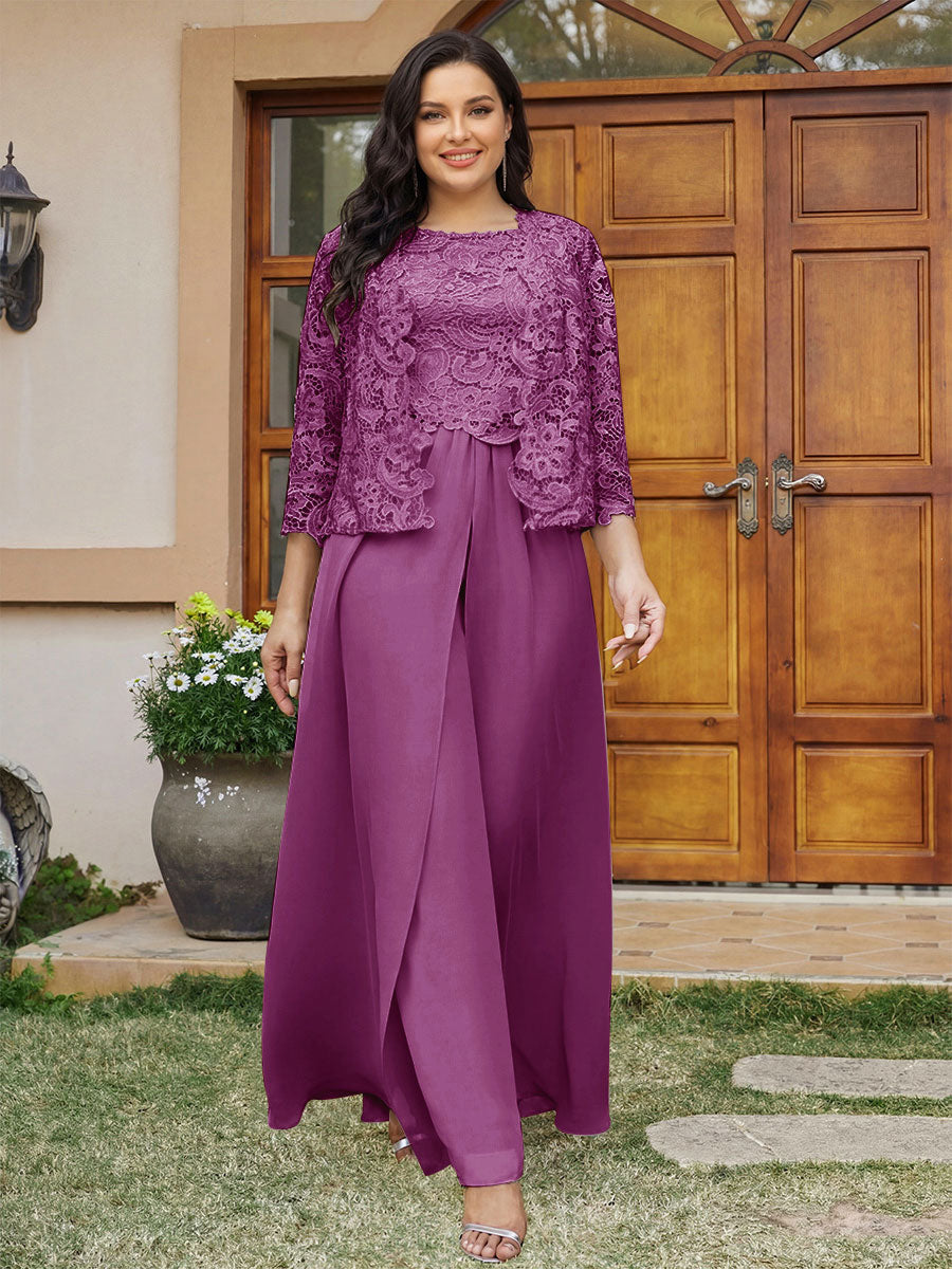 Cassandra June Orchid front view mother of the bride dress